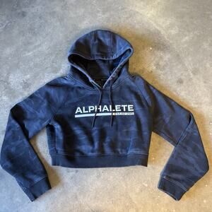 Alphalete‎ Hoodie Women S Black Camo Crop Lifting Pullover Athletic Gym